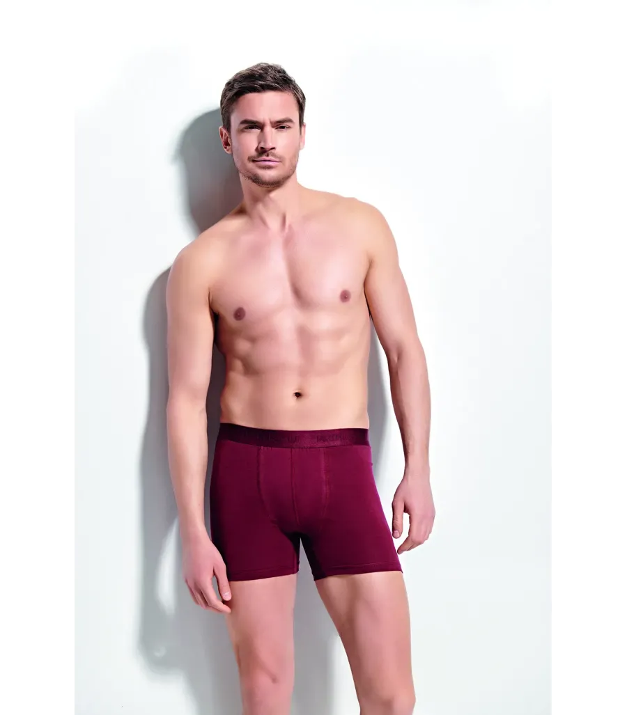 Kolcu Erkek Likralı Boxer Bordo