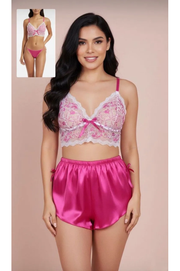 Love Secret Üçlü Şortlu Takım Fuşya