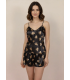 Love Secret Saten Şortlu Takım Siyah Ayıcık