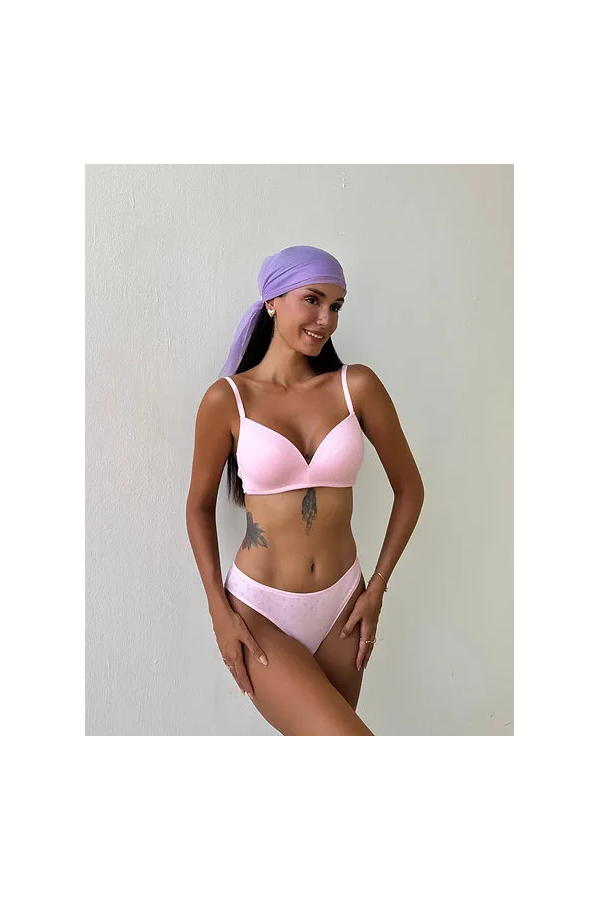 Cansoy Desteksiz Balensiz Sütyen Takımı Pembe