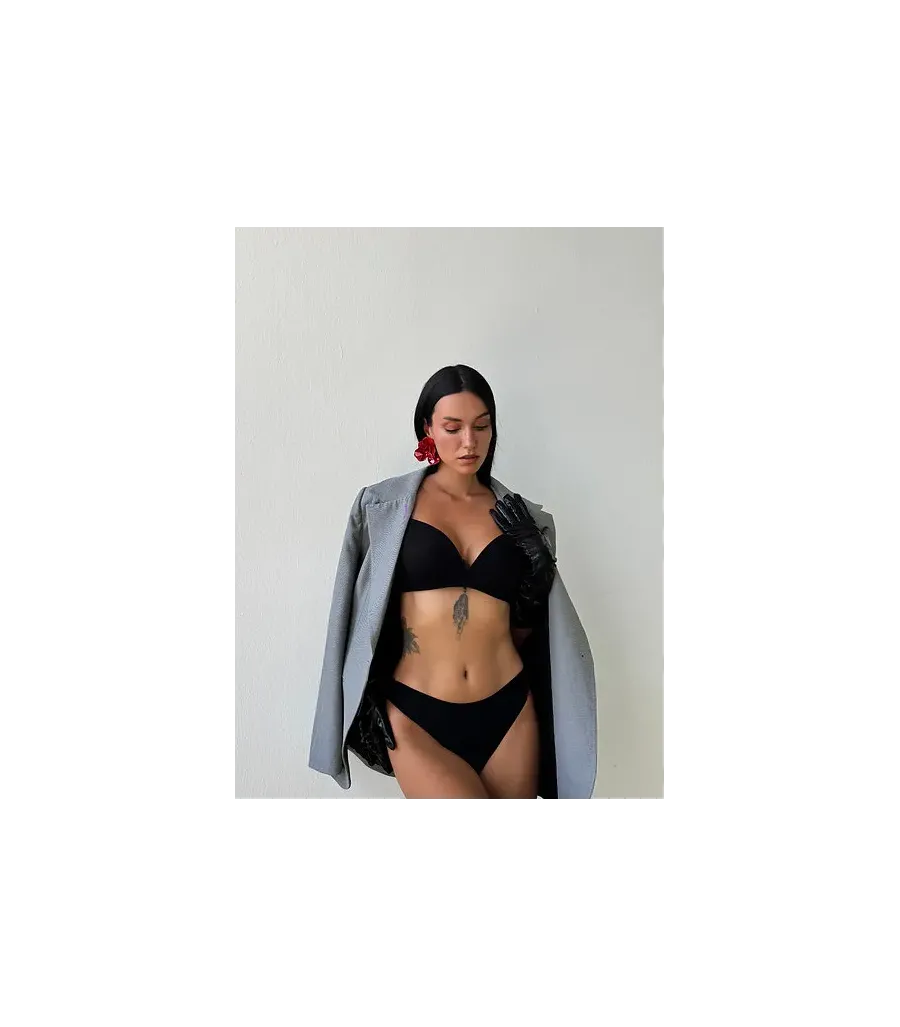Cansoy Desteksiz Balensiz Sütyen Takımı Siyah