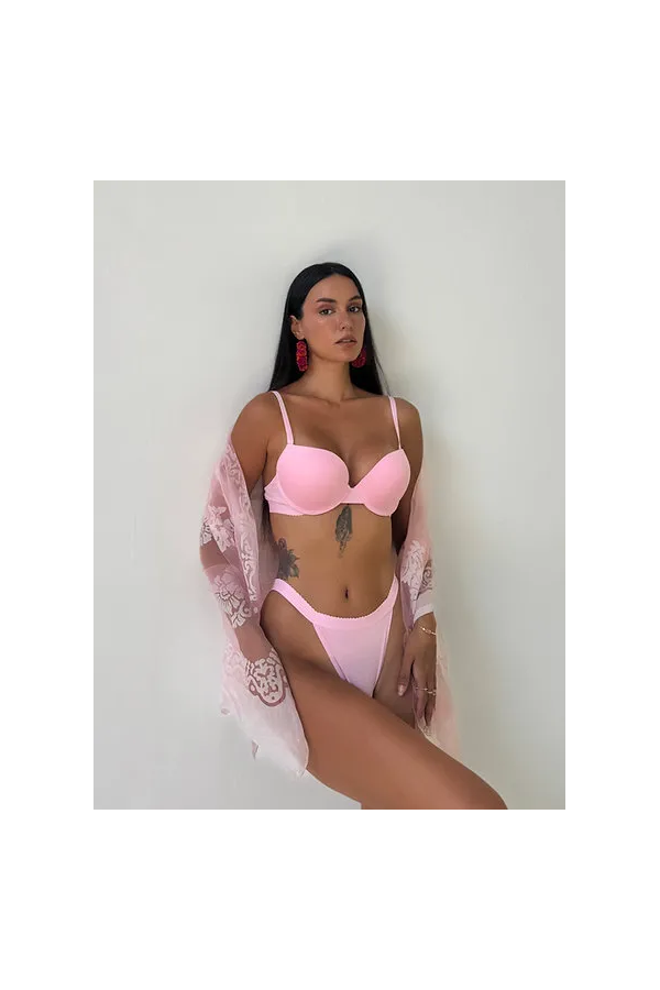Cansoy Bambu Destekli Sütyen Takımı Pembe