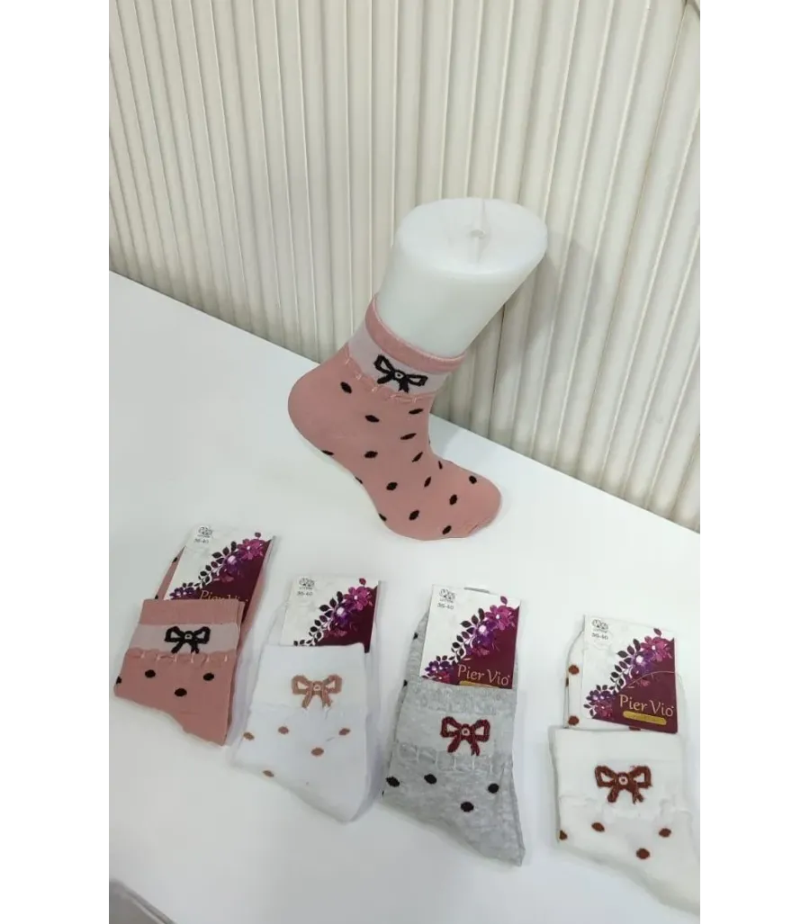 Pier Vio Kurdele Kadın Patik Çorap