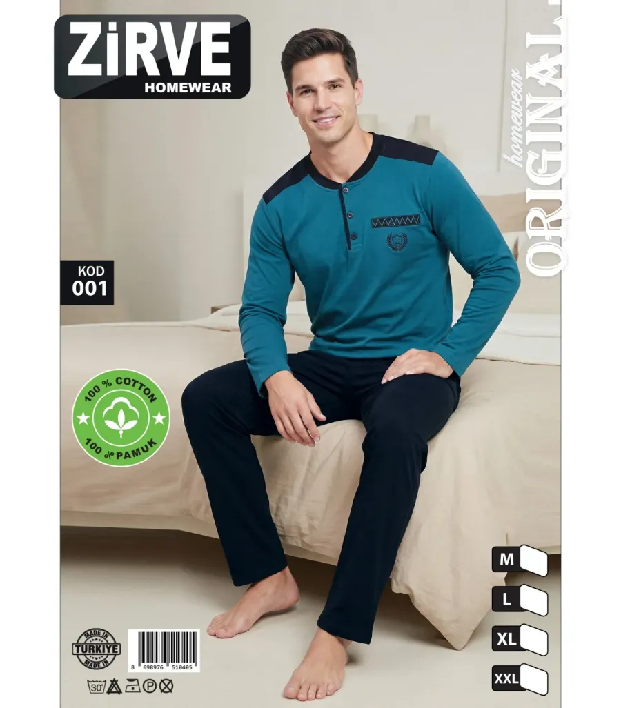 Zirve Erkek Penye Süprem Pijama Takımı 01