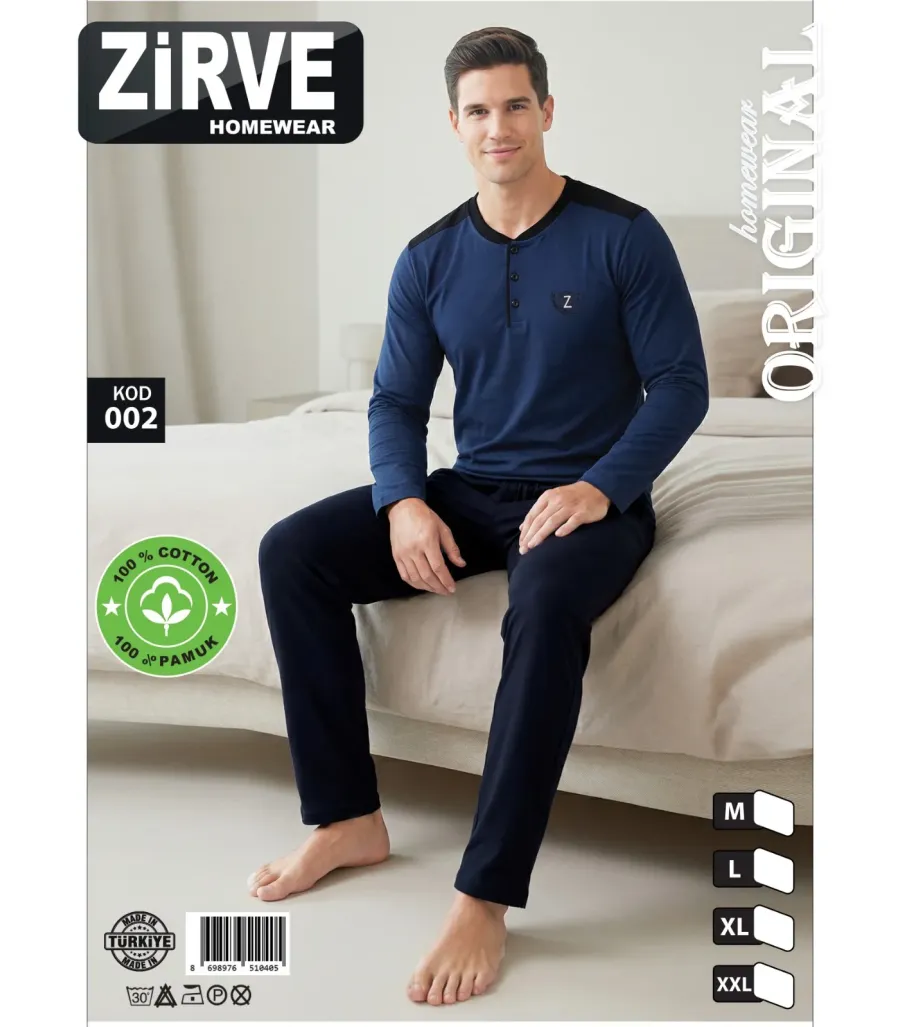 Zirve Erkek Penye Süprem Pijama Takımı 002