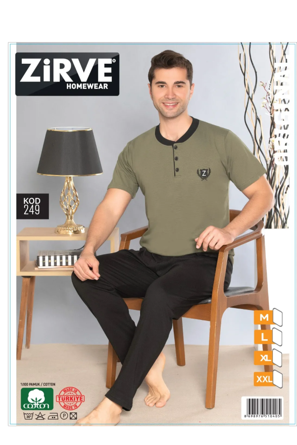 Zirve Erkek Penye Süprem Kısa Kol Pijama Takımı 249