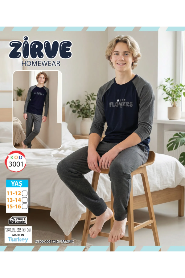 Zirve Erkek Garson Boy Pijama Takımı 3001