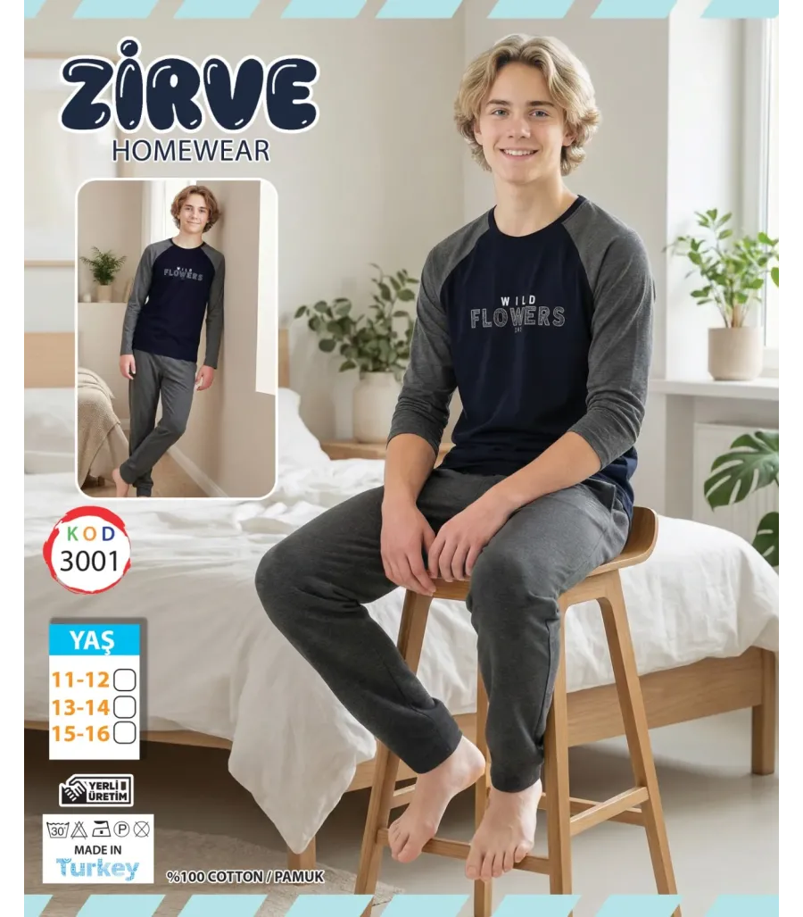 Zirve Erkek Garson Boy Pijama Takımı 3001