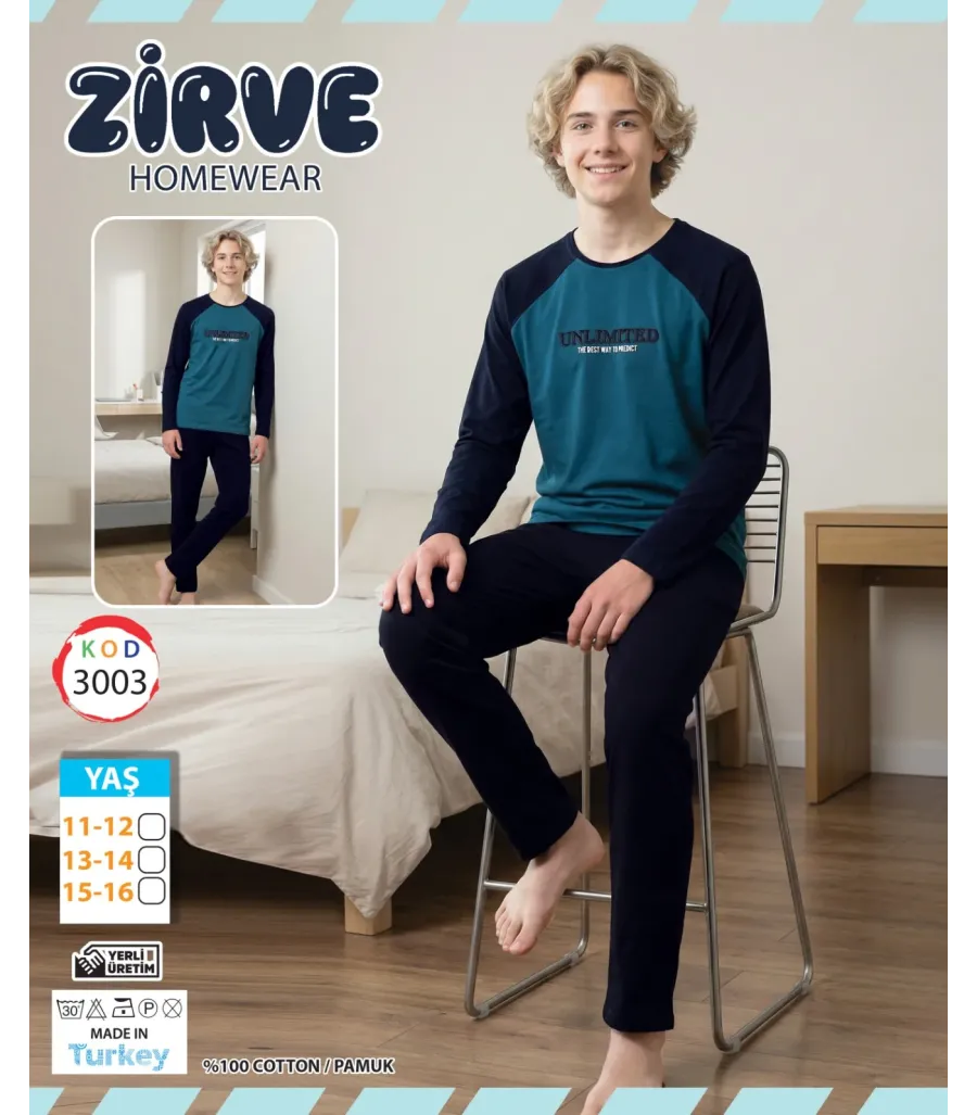 Zirve Erkek Garson Boy Pijama Takımı 3003