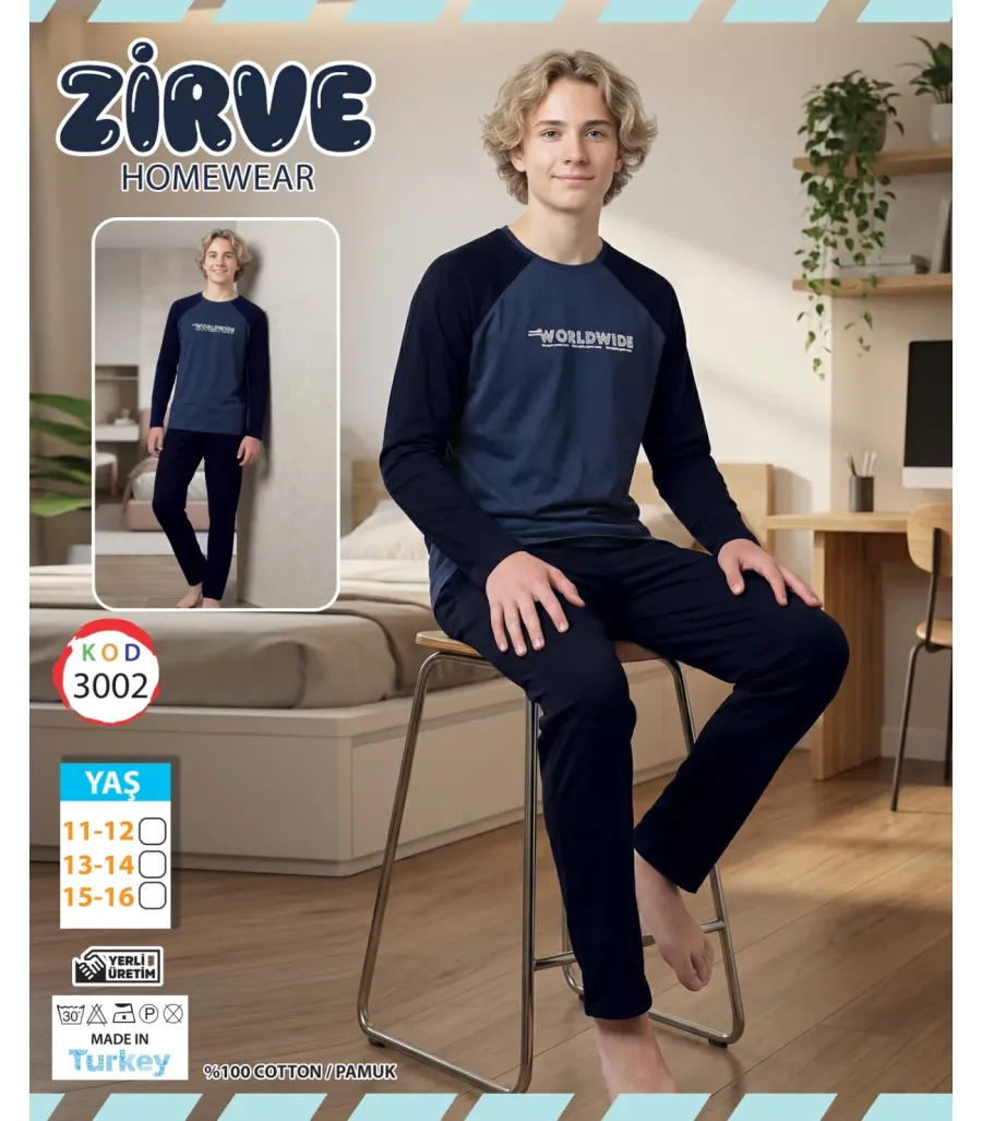 Zirve Erkek Garson Boy Pijama Takımı 3002