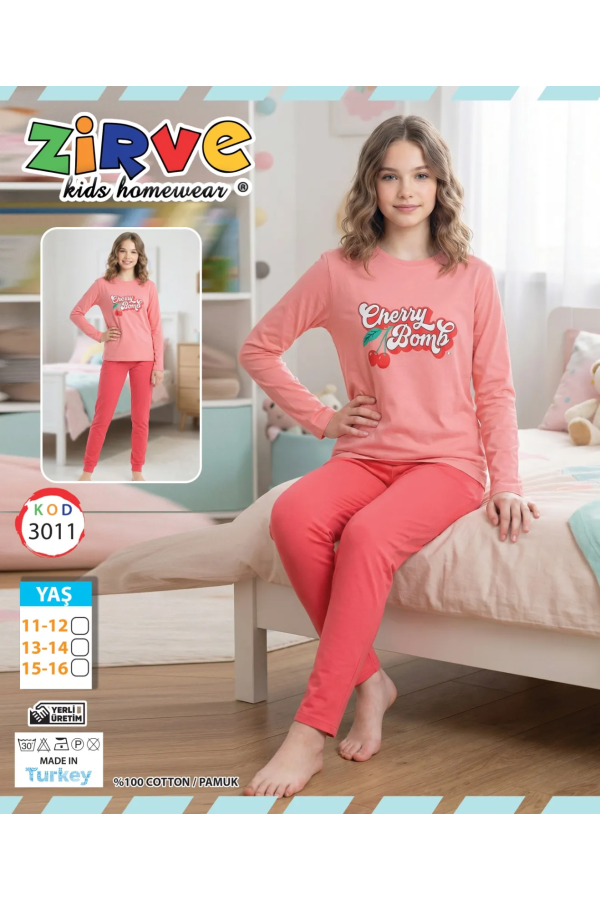 Zirve Kız Garson Boy Pijama Takımı 3011