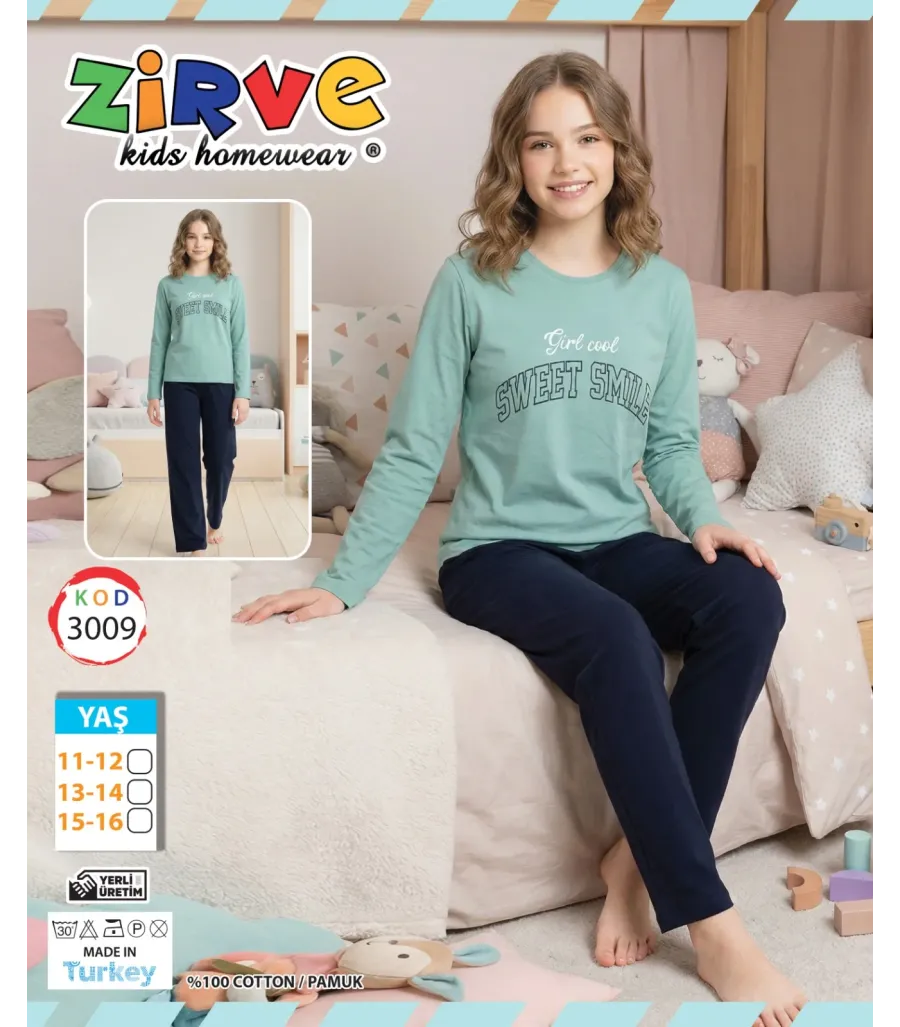 Zirve Kız Garson Boy Pijama Takımı 3009