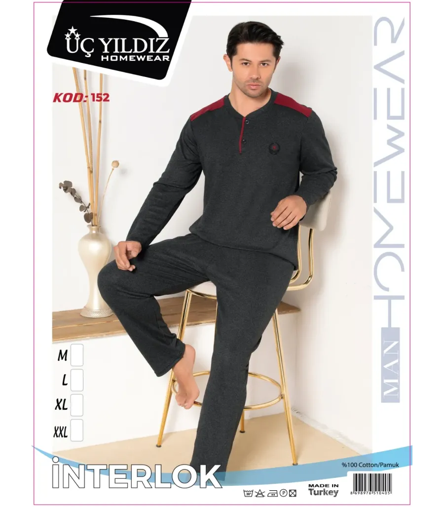 Üçyıldız Üç Yıldız Erkek İnterlok Pijama Takımı 152