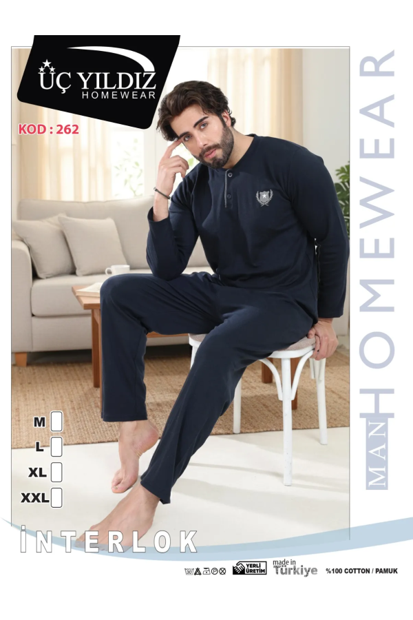 Üçyıldız Üç Yıldız Erkek İnterlok Pijama Takımı 262