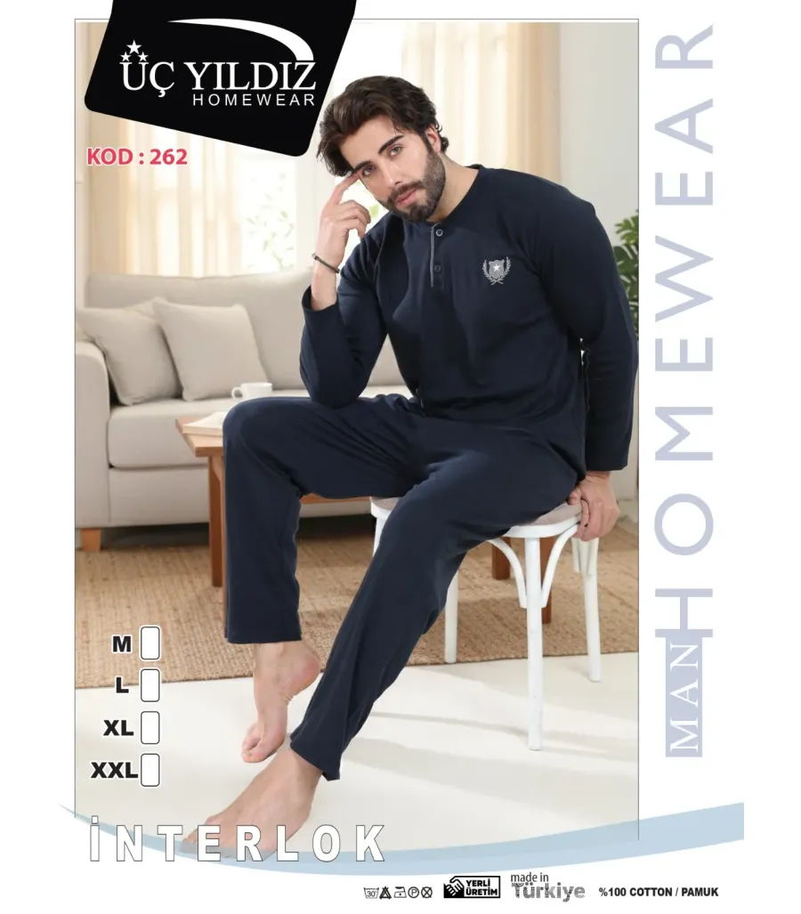 Üçyıldız Üç Yıldız Erkek İnterlok Pijama Takımı 262