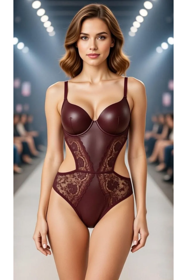 Love Secret Bodysuit Kaplı Bordo