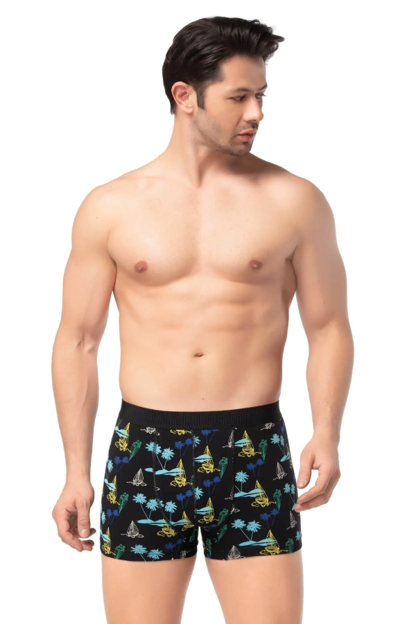Berrak Erkek Lycralı Desenli Boxer Short