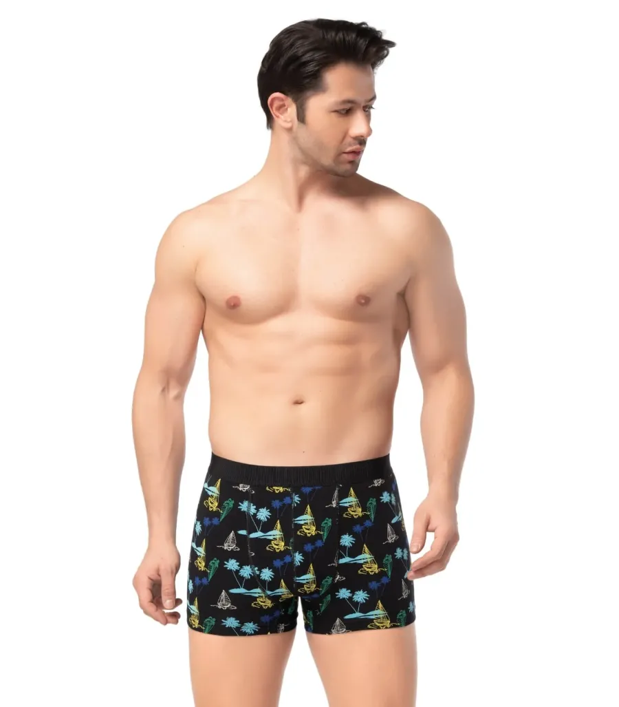 Berrak Erkek Lycralı Desenli Boxer Short