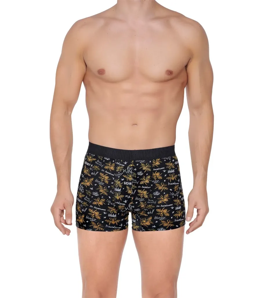 Berrak Erkek Lycralı Desenli Boxer Short