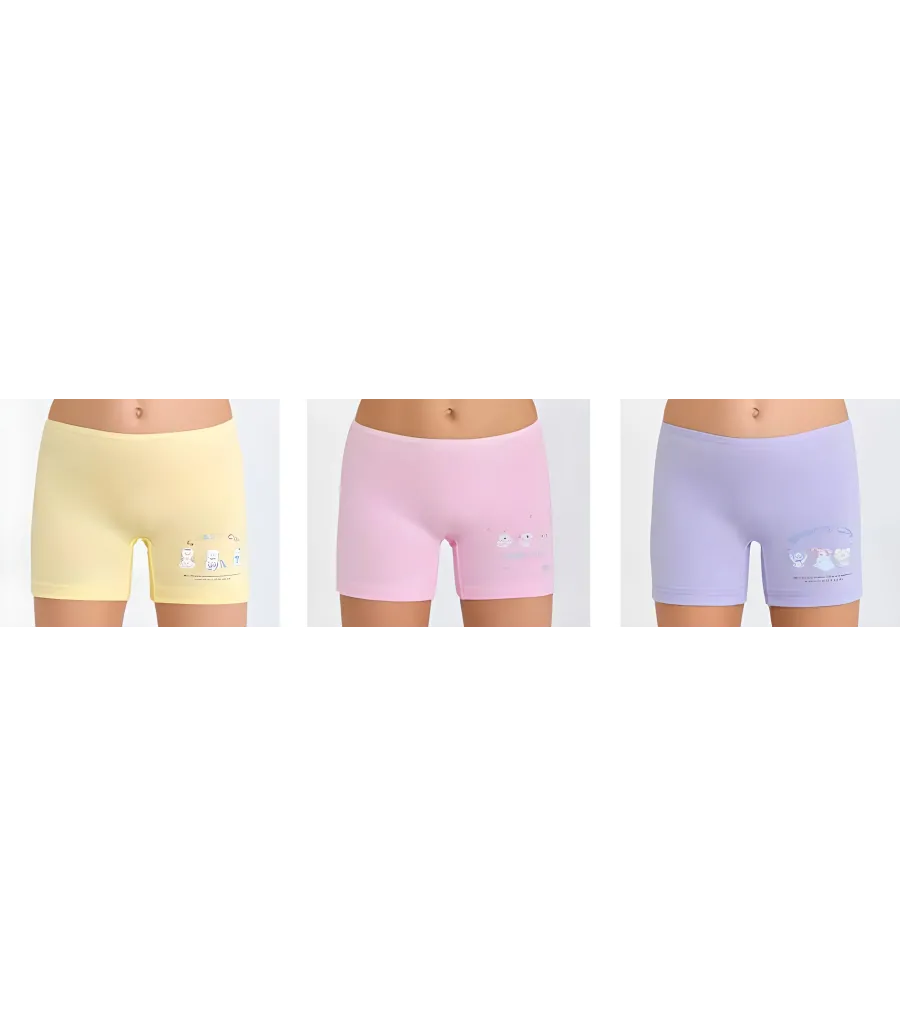Berrak Kız Çocuk Boxer Short 3' Lü BRK 5658