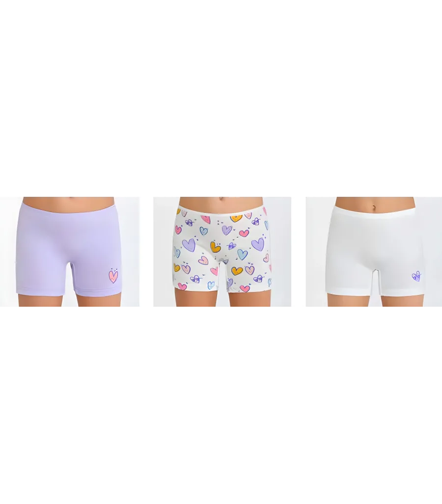 Berrak Kız Çocuk Boxer Short 3' Lü BRK 5661