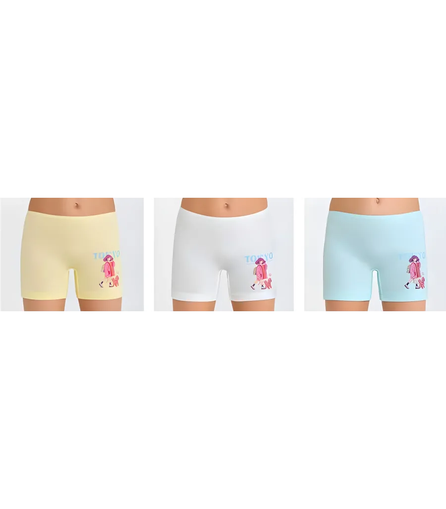 Berrak Kız Çocuk Boxer Short 3' Lü Berrak 5649