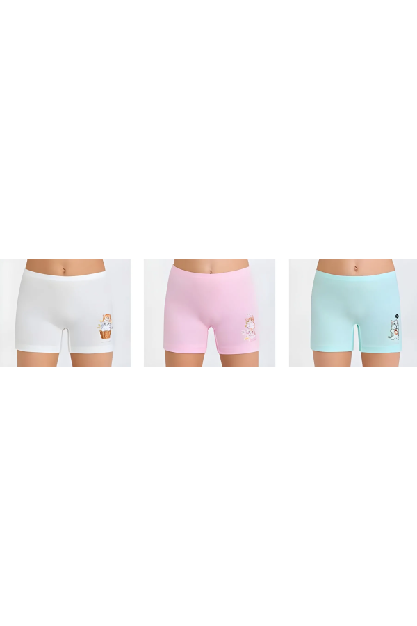 Berrak Kız Çocuk Boxer Short 3' Lü Berrak 5652