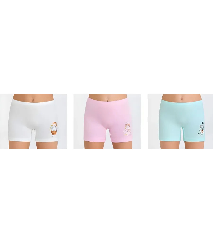 Berrak Kız Çocuk Boxer Short 3' Lü Berrak 5652