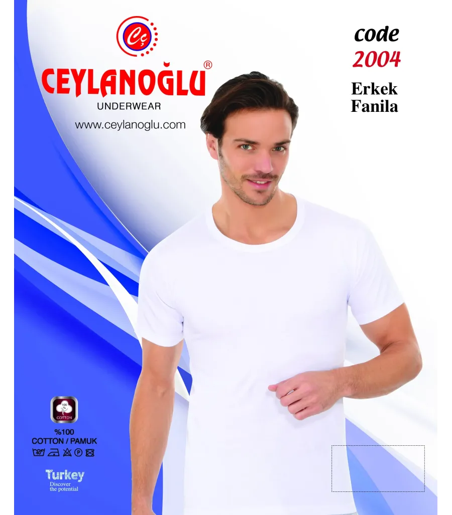 Ceylanoğlu Beyaz Penye Erkek Fanila Beyaz