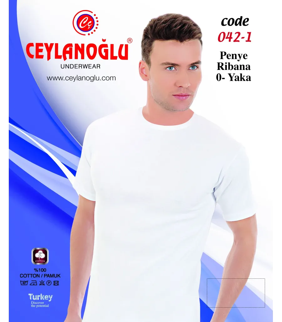 Ceylanoğlu Beyaz Ribana O Yaka Beyaz
