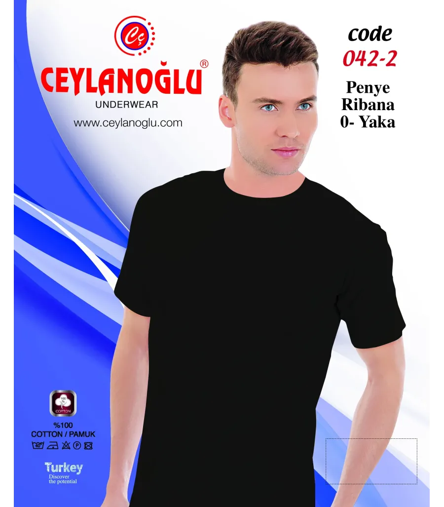 Ceylanoğlu Siyah Ribana O Yaka Siyah