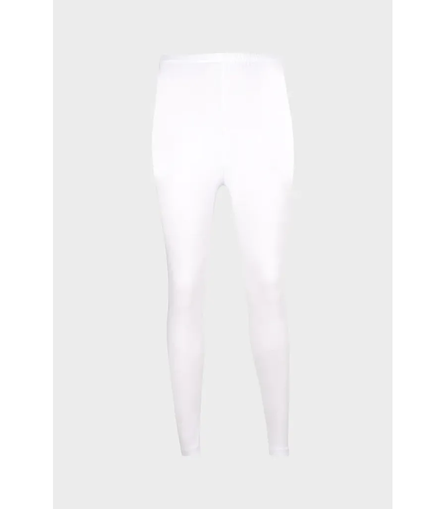 Ceylanoğlu Beyaz Likralı Katlamalı Uzun Tayt