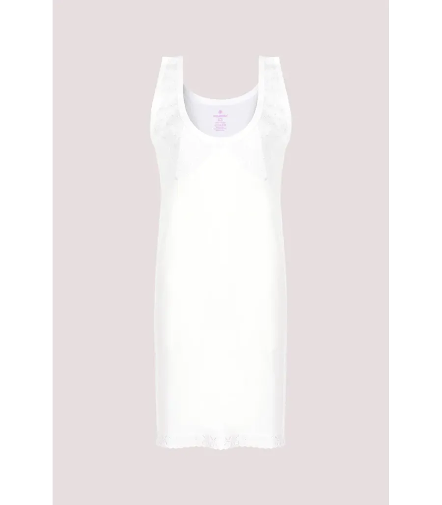 Ceylanoğlu Beyaz Penye Bayan Kombinezon Beyaz