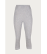 Ceylanoğlu Siyah-Gri Melanj-Ten Likralı Dantelli Dizaltı Tayt