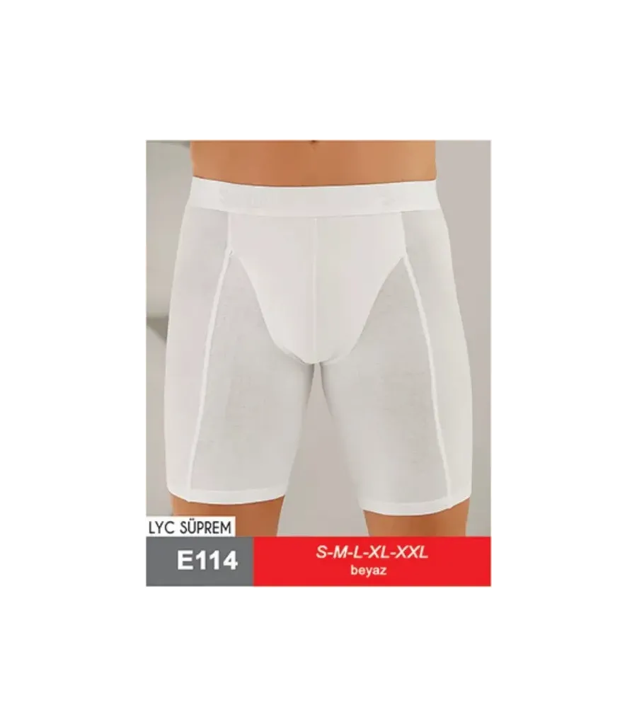 Şahinler Lıkralı Uzun Boxer Şort Beyaz
