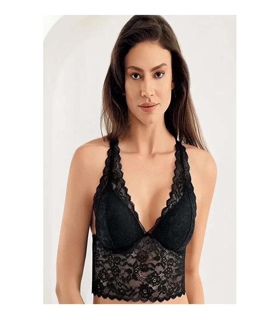 Şahinler Kaplı Bralet Desteksiz Sütyen Siyah