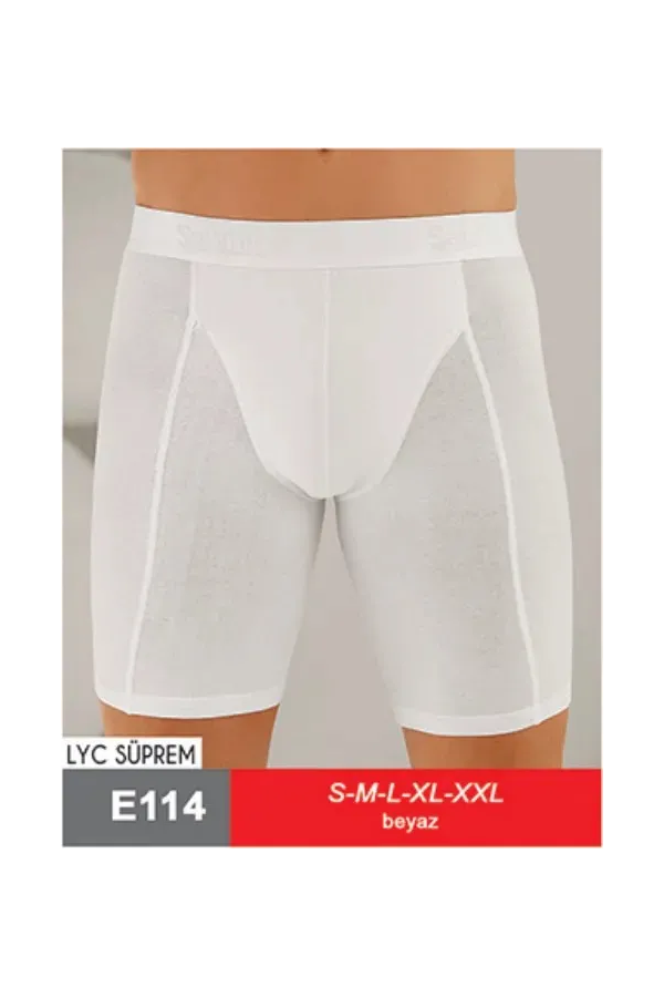 Şahinler Lıkralı Uzun Boxer Şort Beyaz