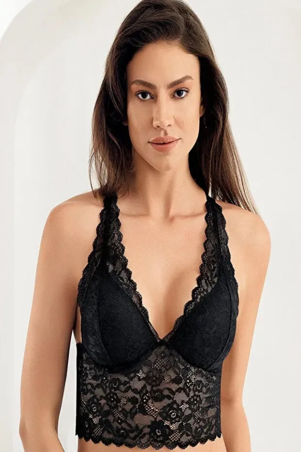 Şahinler Kaplı Bralet Desteksiz Sütyen Siyah