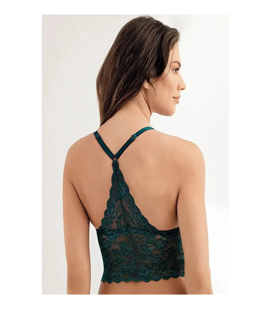 Şahinler Kaplı Bralet Desteksiz Sütyen Zümrüt Yeşili