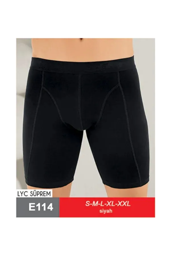 Şahinler Lıkralı Uzun Boxer Şort Siyah