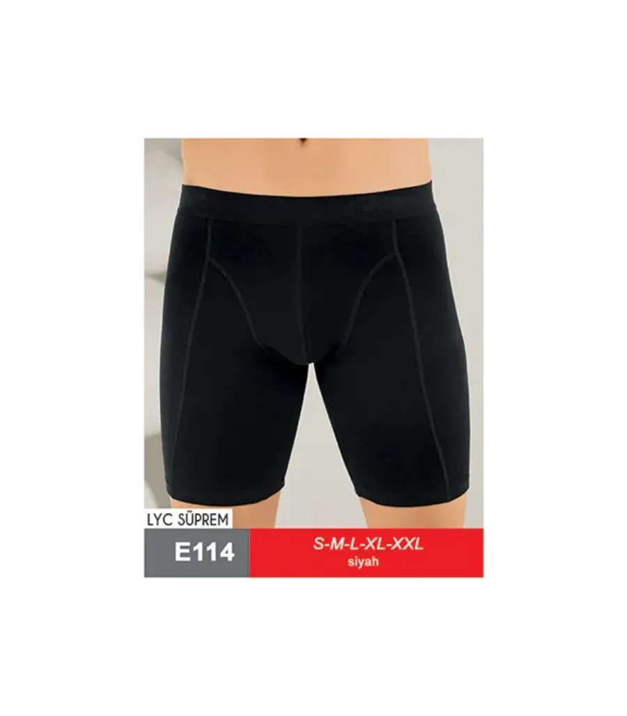 Şahinler Lıkralı Uzun Boxer Şort Siyah