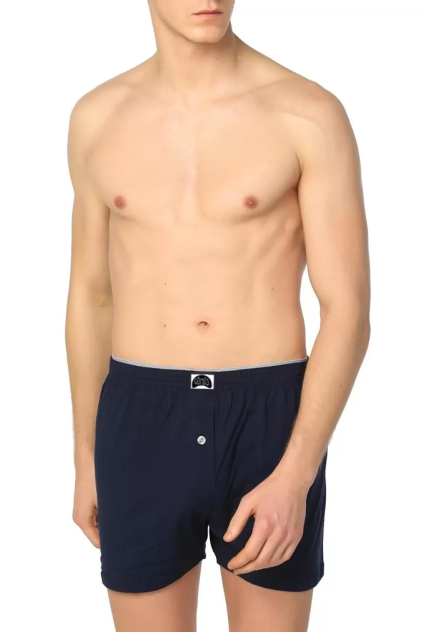 Toptan Gümüş 4020 Havlu Bel Düz Penye Boxer Lacivert