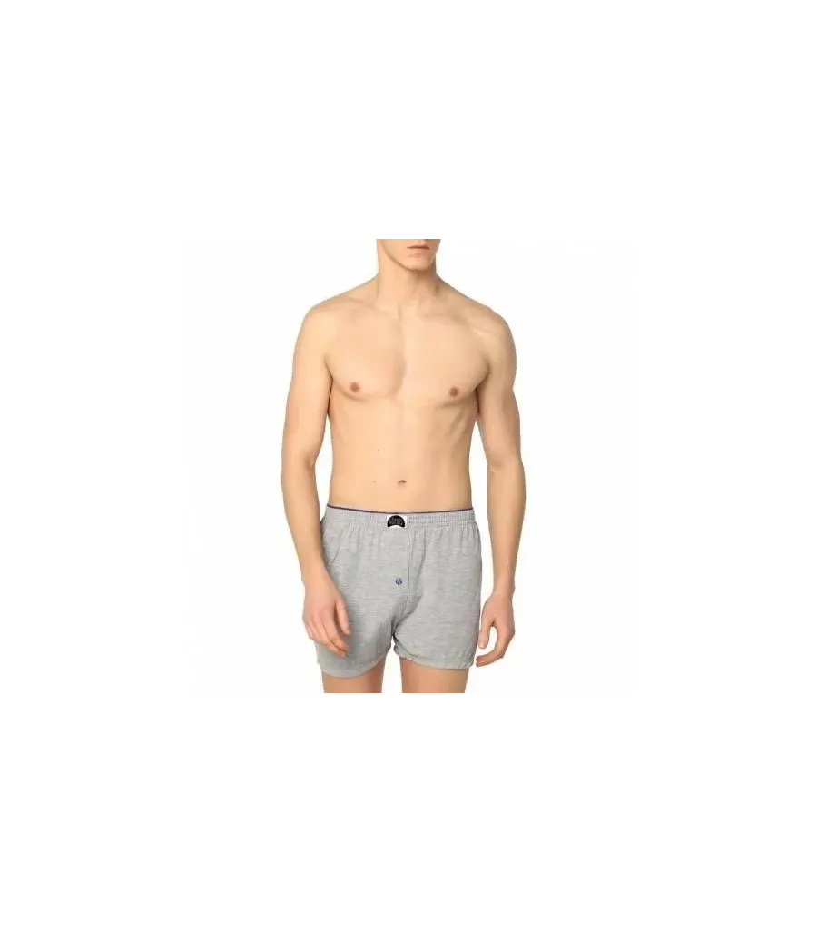 Toptan Gümüş 4020 Havlu Bel Düz Penye Boxer Gri