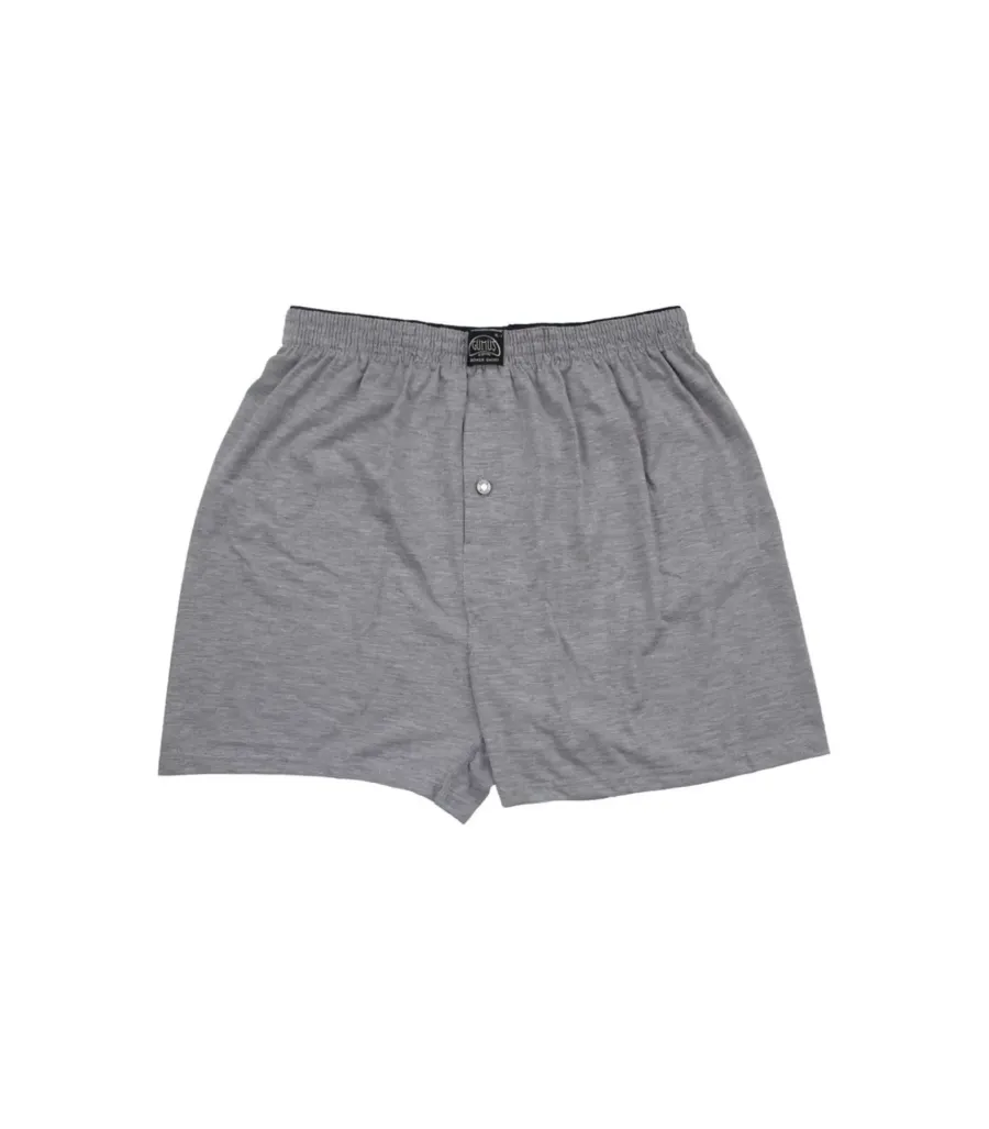 Toptan Gümüş 4020 Havlu Bel Düz Penye Boxer Gri