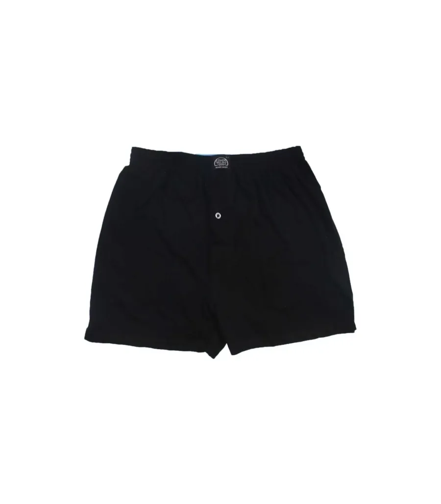 Toptan Gümüş 4020 Havlu Bel Düz Penye Boxer Siyah