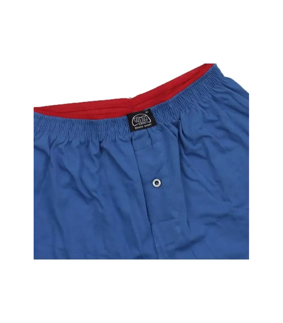 Toptan Gümüş 4020 Havlu Bel Düz Penye Boxer Mavi