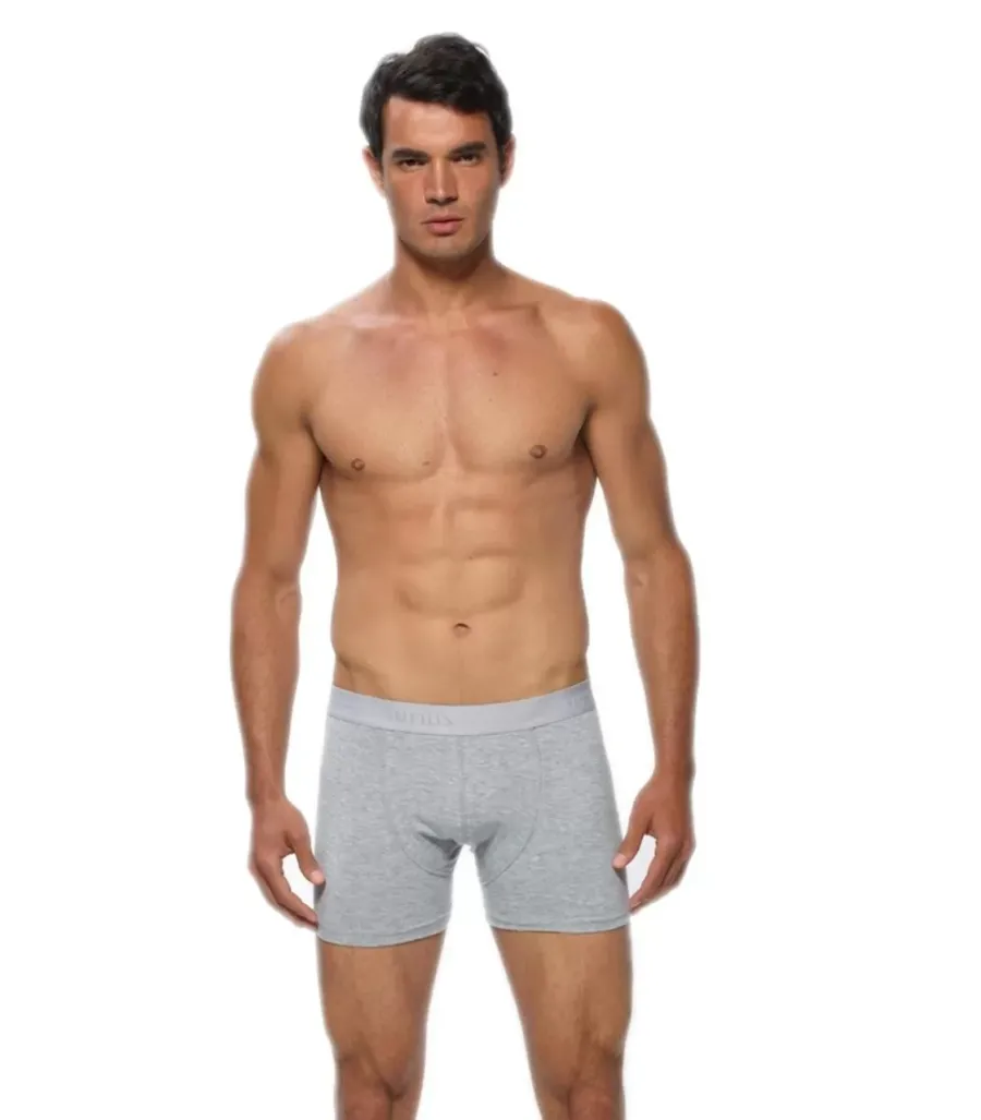 Toptan Gümüş 4018 Elastan Boxer Gri