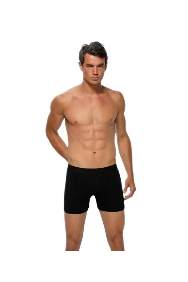 Toptan Gümüş 4018 Elastan Boxer Siyah