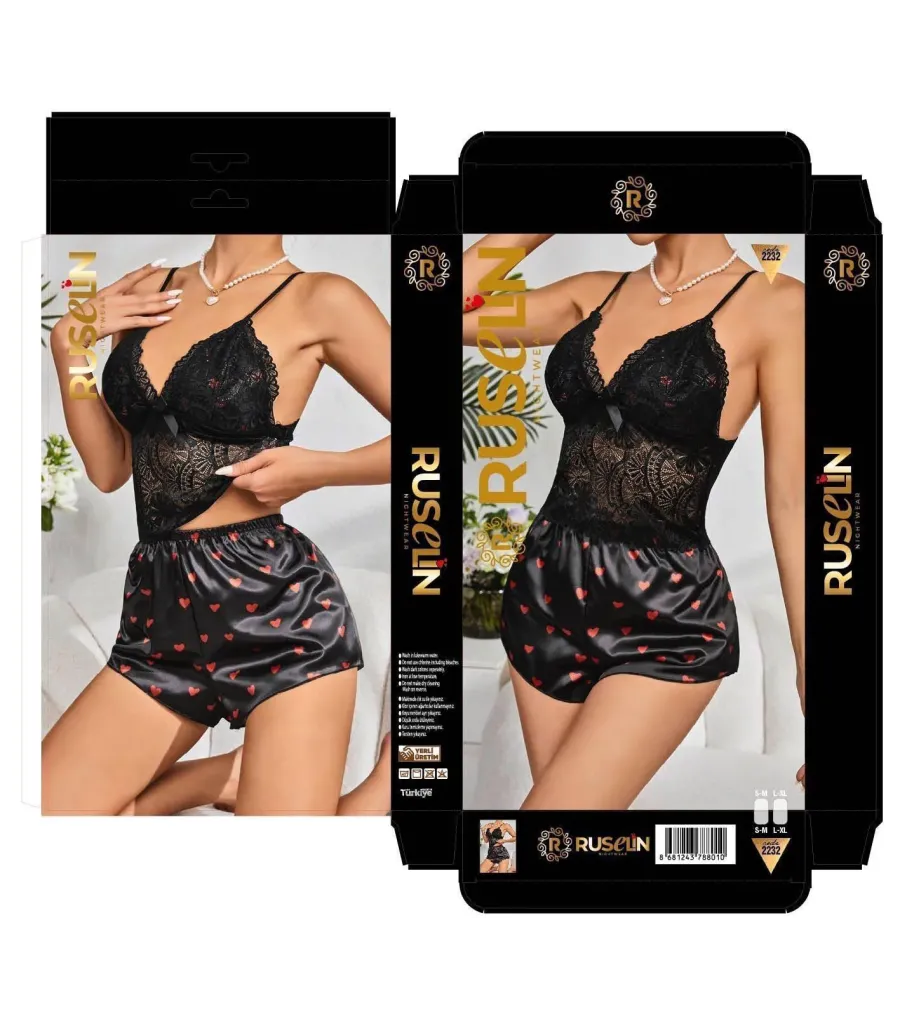 Ruselin Saten Şortlu Takım RSL2232