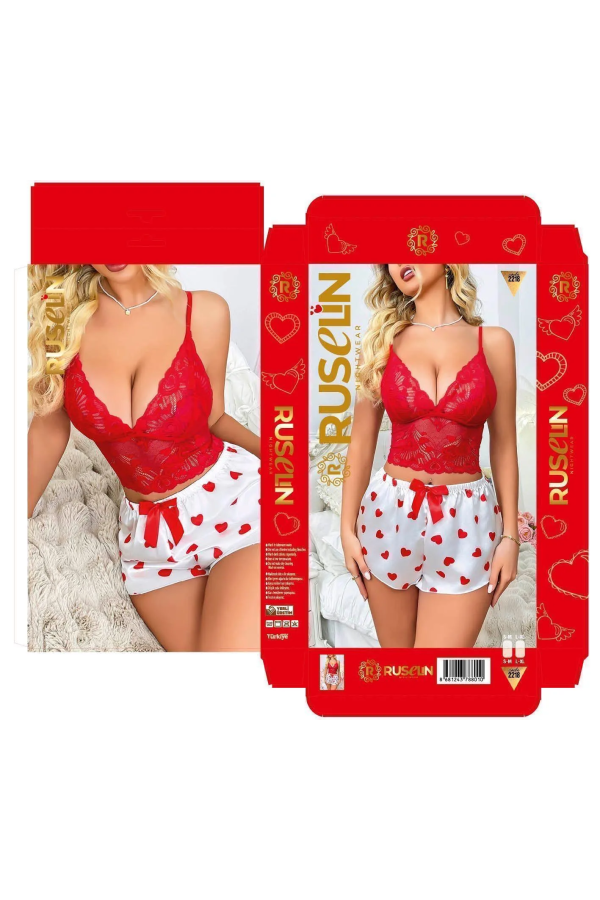 Ruselin Saten Şortlu Takım RSL2218